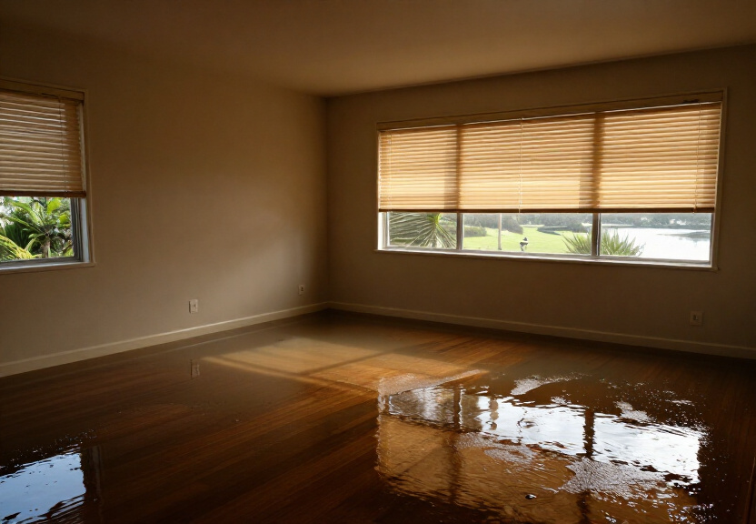 Commercial kitchen in Lavender Bay with sewage overflow before cleanup